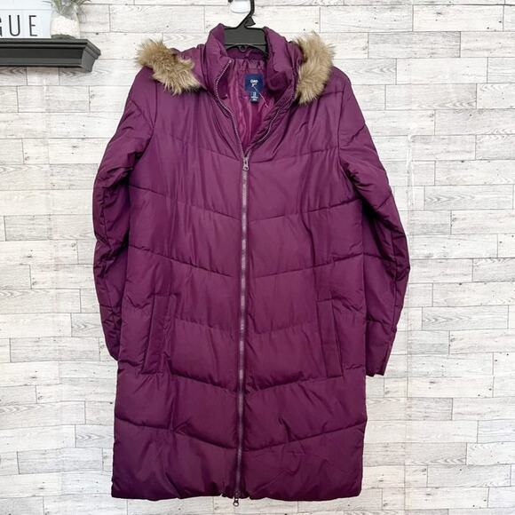 GAP FACTORY Purple Hooded Puffer Coat - Winter Jacket, M, NWOT! - Picture 3 of 9